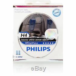25x Philips WhiteVision 2x H4 12V 60/55W P43t + W5W