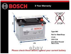 Battery fits FORD FOCUS 1.6 1.8 2.0 1.6D 98 to 12 Bosch 065 500A 53Ah Quality