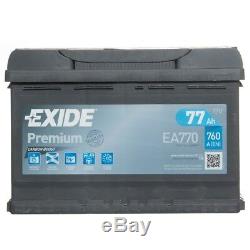 Exide EA770 Premium 096 Car Battery 5 Years Warranty 77Ah 760cca 12V Electrical