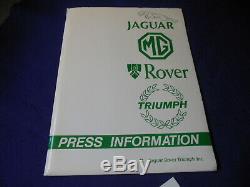 Original 1980 Jaguar Rover Triumph Press Kit TR7 Convertible Spitfire MGB Jaguar