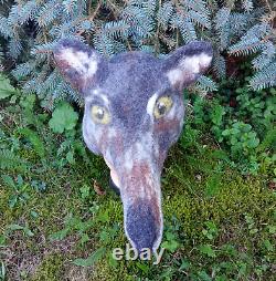 Original felted wolf hat unisex. Sauna hat. Felt animal. Coyote mask. Warm winter ha