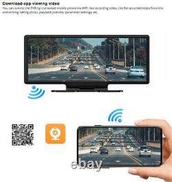 Bluetooth Caméra DVR Dashboard pour voiture avec enregistrement vidéo pour Carplay/Android.