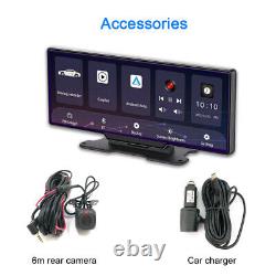 Hd Dash Cam Car Caméra Dvr Double Objectif Enregistreur Vidéo Carplay Gps Bluetooth Wifi