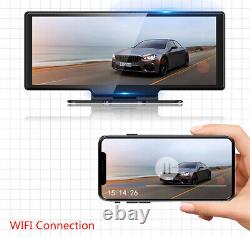 Hd Dash Cam Car Caméra Dvr Double Objectif Enregistreur Vidéo Carplay Gps Bluetooth Wifi